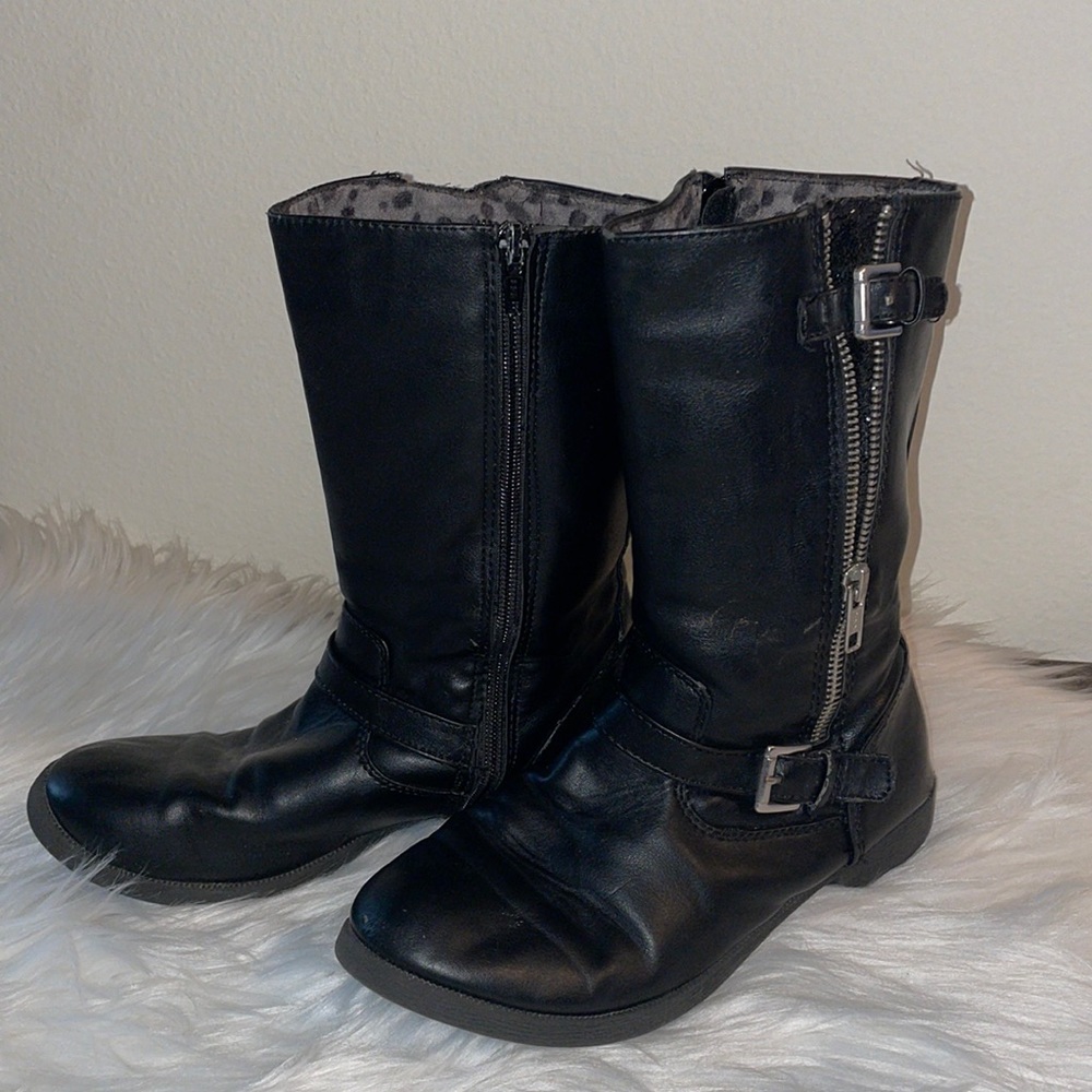 Girls boots size 4‎ *Austin Trading Co. * Black Glitter